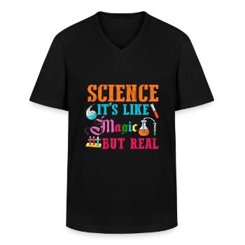 Science magie futur étudiant en chimie - T-shirt col V Homme - noir - Devant - AI Model Male 178 dark (178cm)