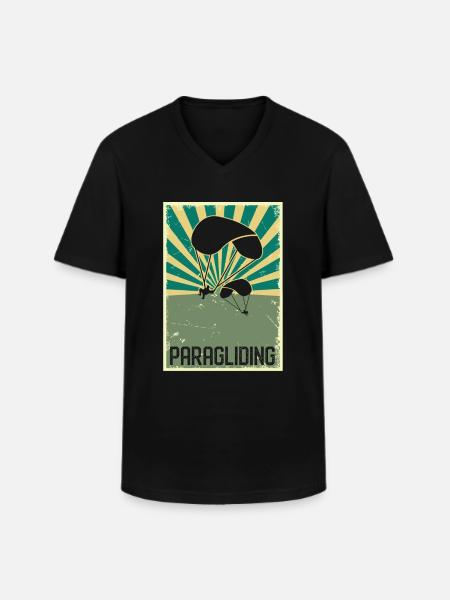 Paraglider aerobatics hobby paraglider - Men's V-Neck T-Shirt - black