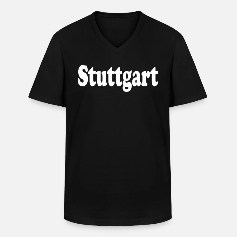 stuttgart - Männer-T-Shirt mit V-Ausschnitt - Schwarz