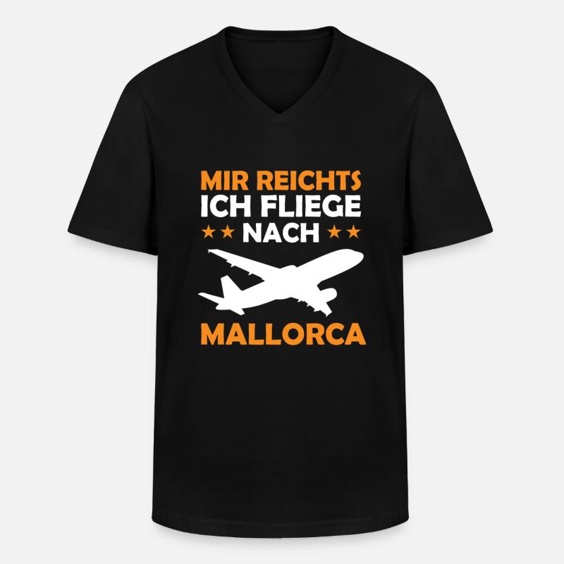 Mallorca Urlaub - Männer-T-Shirt mit V-Ausschnitt - Schwarz