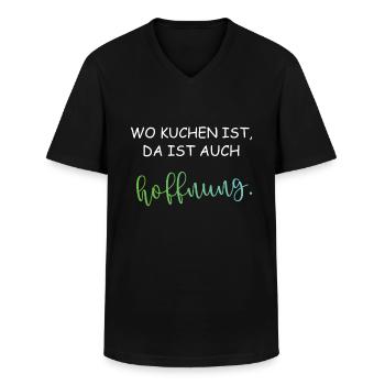 Kuchen Spruch - Kuchen Liebhaber Lustige Sprüche - Männer-T-Shirt mit V-Ausschnitt - Schwarz - Vorne - AI Model Male 178 dark (178cm)