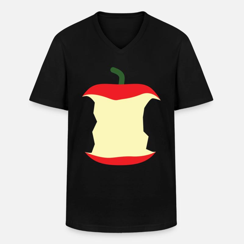 Bitten apple Bitten fruit - Men's V-Neck T-Shirt - black