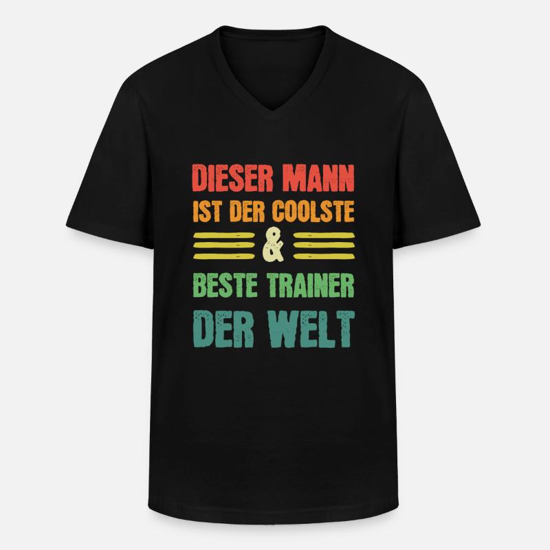 Coolster & Bester Trainer der Welt - Männer-T-Shirt mit V-Ausschnitt - Schwarz