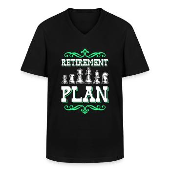 Schach Plan - Männer-T-Shirt mit V-Ausschnitt - Schwarz - Vorne - AI Model Male 178 dark (178cm)