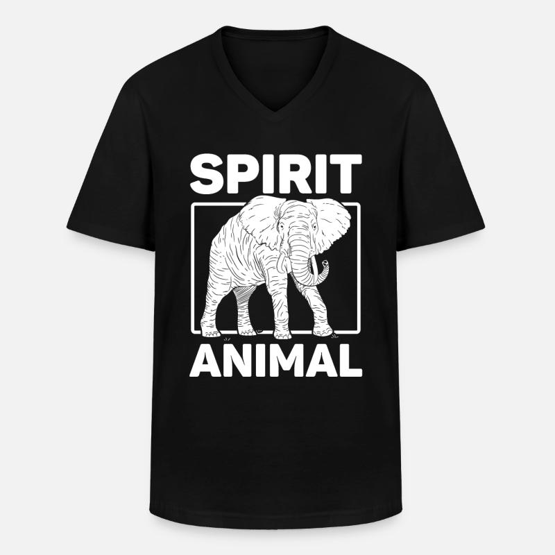 Conception d’animaux d’ d’éléphant rétro - T-shirt col V Homme - noir