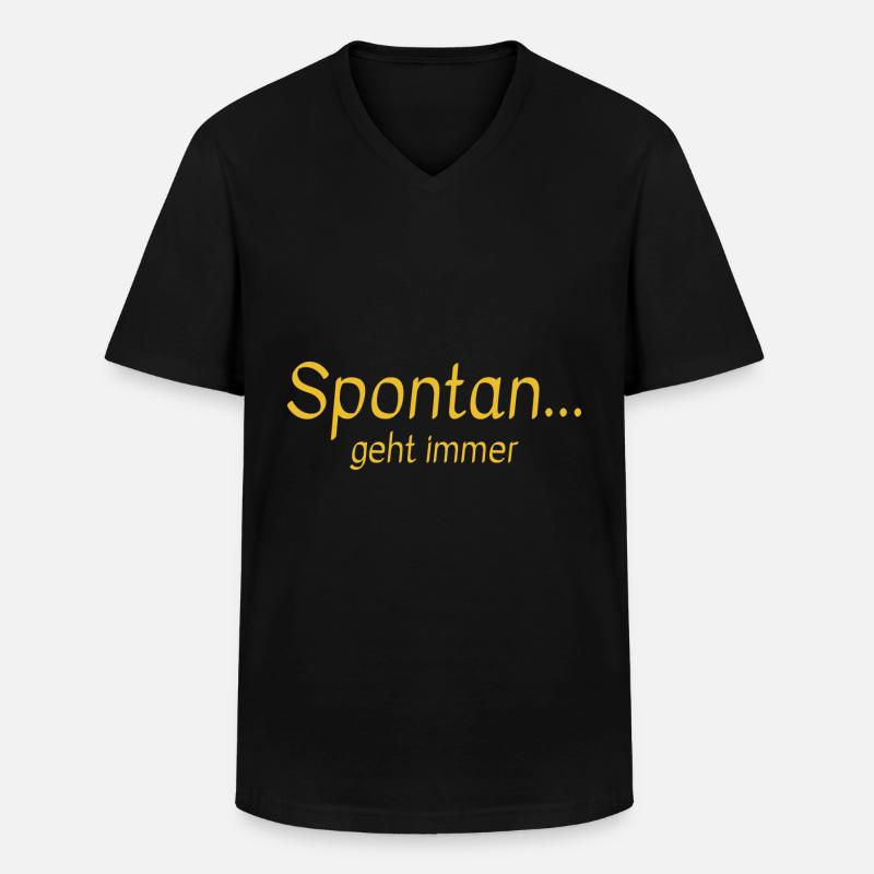 spontan geht immer Geschenk - Männer-T-Shirt mit V-Ausschnitt - Schwarz