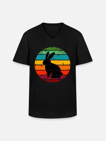 Hare - Men's V-Neck T-Shirt - black