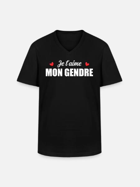 Je t'aime mon gendre - T-shirt col V Homme - noir