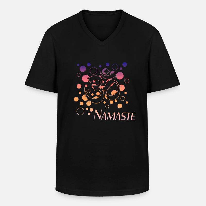 Yoga Namaste - Männer-T-Shirt mit V-Ausschnitt - Schwarz