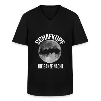 Bierkopf Schafkopf die ganze Nacht Wirtshaus Bier - Männer-T-Shirt mit V-Ausschnitt - Schwarz - Vorne - AI Model Male 178 dark (178cm)