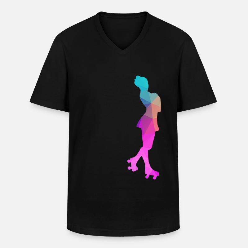Rollkunstlauf Rollschuh Pirouette Polygon Geschenk - Männer-T-Shirt mit V-Ausschnitt - Schwarz