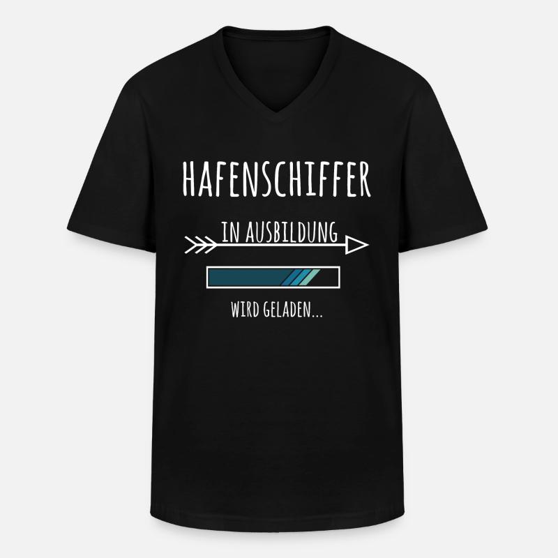 Hafenschiffer Ausbildung Beruf Geschenk - Männer-T-Shirt mit V-Ausschnitt - Schwarz
