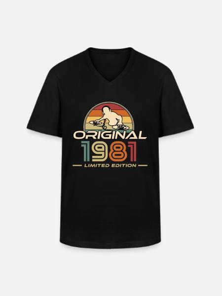 1981 - Men's V-Neck T-Shirt - black