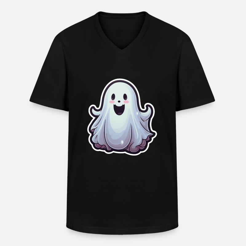 Gespenst - Männer-T-Shirt mit V-Ausschnitt - Schwarz
