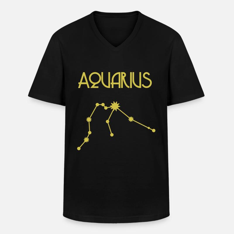 Wassermann Aquarius Sternenbild Geschenk - Männer-T-Shirt mit V-Ausschnitt - Schwarz