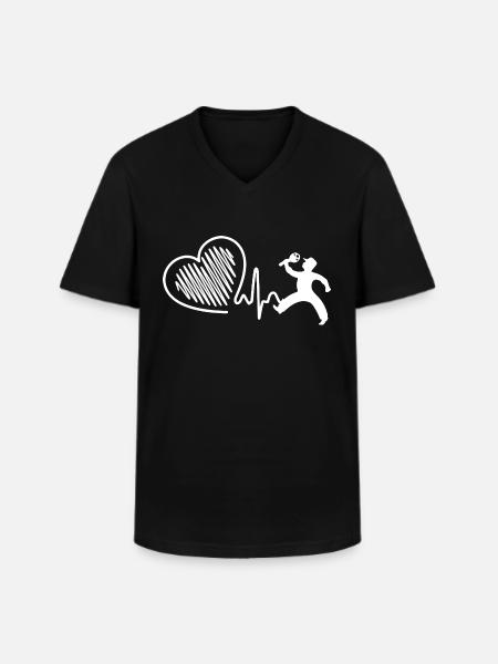 Locksmith Heartbeat - Men's V-Neck T-Shirt - black
