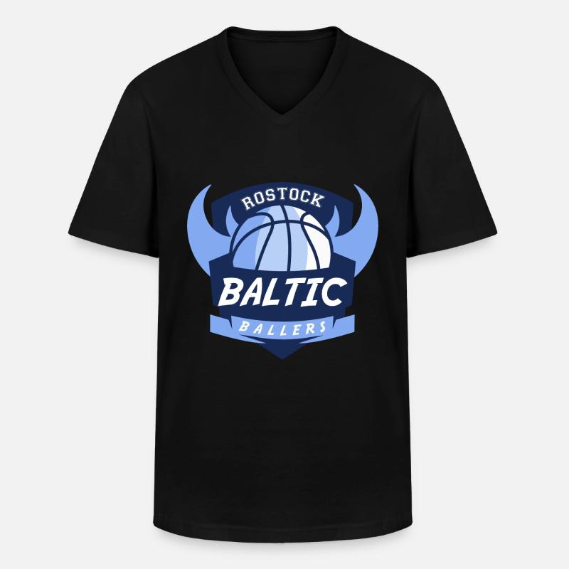 Baltic Ballers Logo - Männer-T-Shirt mit V-Ausschnitt - Schwarz