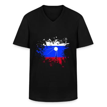 Sputnik Soviet - Männer-T-Shirt mit V-Ausschnitt - Schwarz - Vorne - AI Model Male 178 dark (178cm)