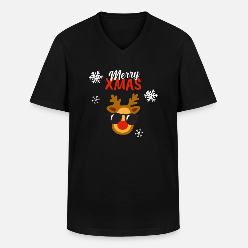MerryX mas - Männer-T-Shirt mit V-Ausschnitt - Schwarz