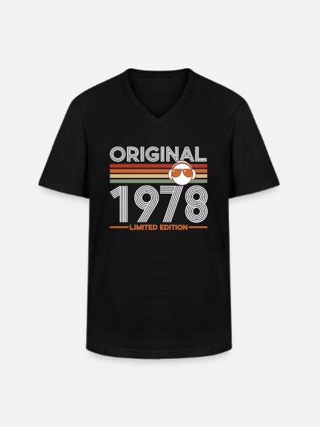 1978 - Men's V-Neck T-Shirt - black