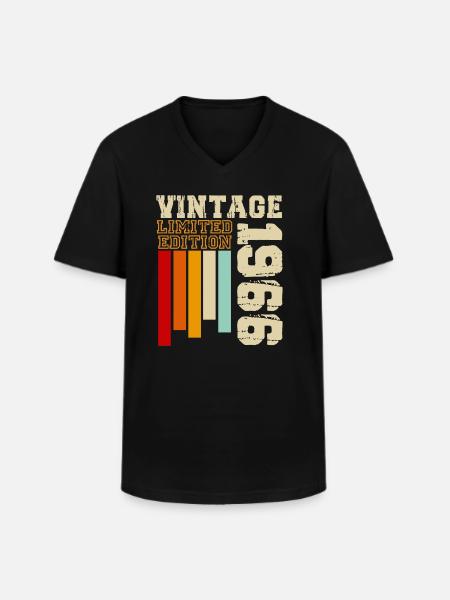 1966 - Men's V-Neck T-Shirt - black