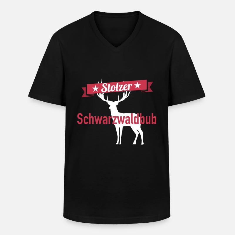 Stolzer Schwarzwaldbub Schwarzwald Design - Männer-T-Shirt mit V-Ausschnitt - Schwarz