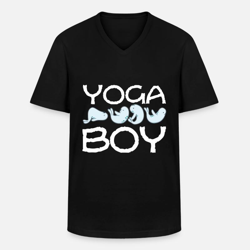 Yoga Junge Robbe Mann Geschenkidee - Männer-T-Shirt mit V-Ausschnitt - Schwarz