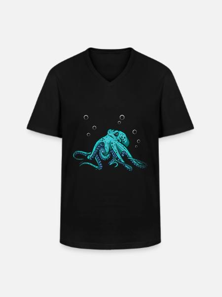 Octopus Octopus Marine Animal - Men's V-Neck T-Shirt - black