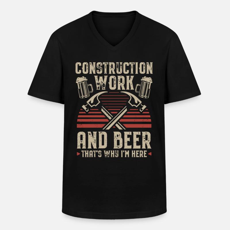 Bauarbeiter - Männer-T-Shirt mit V-Ausschnitt - Schwarz
