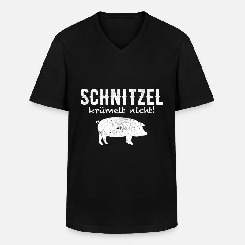 anti vegan Fleisch Grill Geschenk - Männer-T-Shirt mit V-Ausschnitt - Schwarz