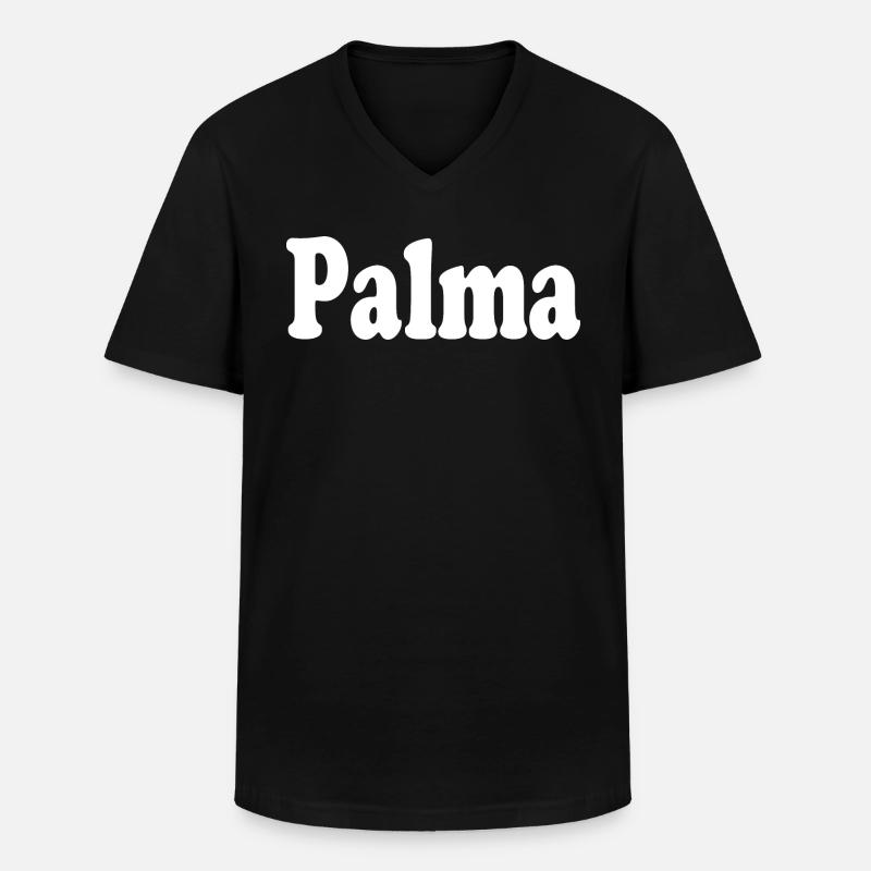 PALMA - Männer-T-Shirt mit V-Ausschnitt - Schwarz