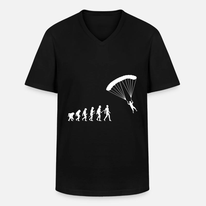 Paraglider Evolution Fallschirmspringer Sport - Männer-T-Shirt mit V-Ausschnitt - Schwarz