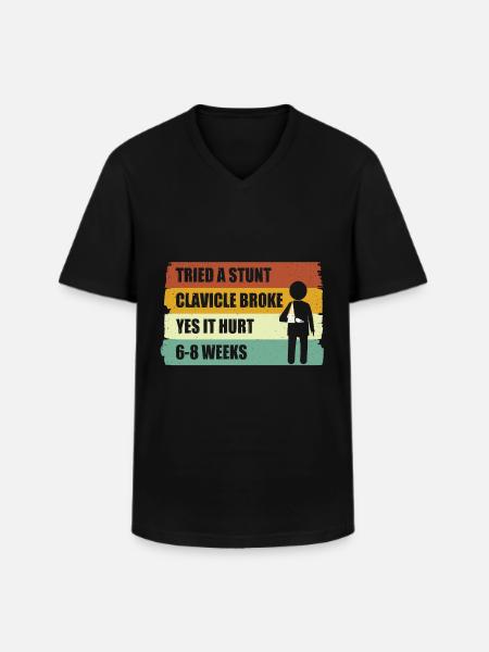 Clavicle Broke Broken Clavicle - Men's V-Neck T-Shirt - black