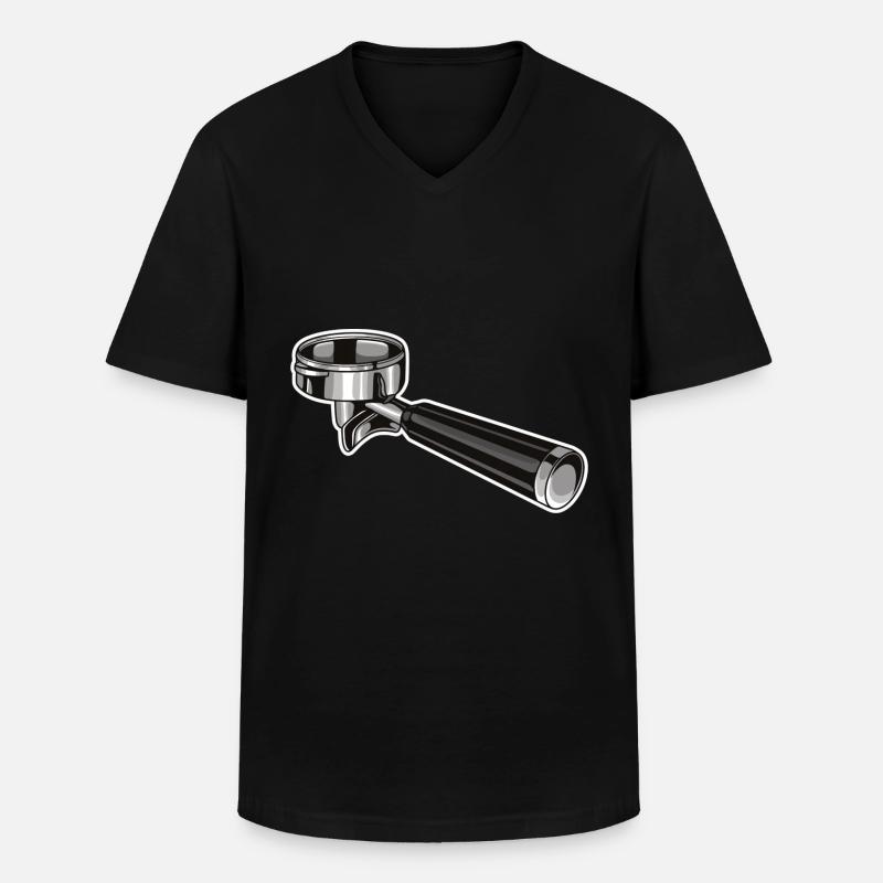 Siebträger Kaffemaschine Siebträger Kaffe Junky - Männer-T-Shirt mit V-Ausschnitt - Schwarz