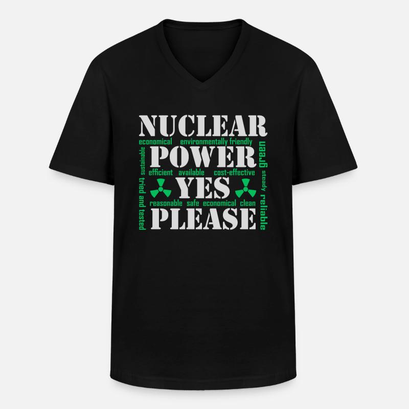 Atomkraft, Ja bitte, Kernenergie - Männer-T-Shirt mit V-Ausschnitt - Schwarz