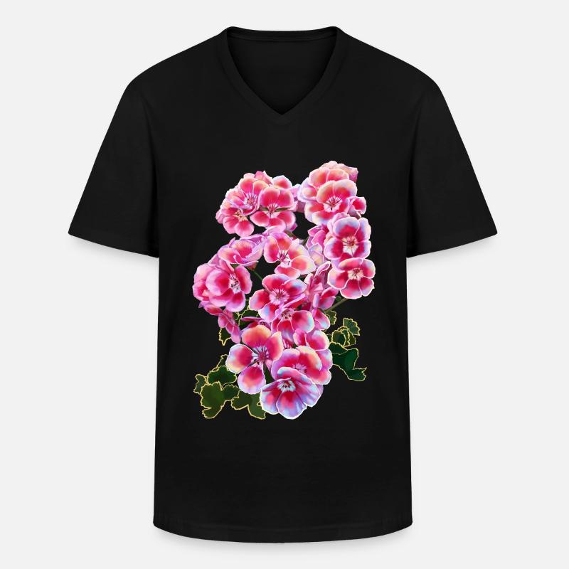 Blume - Männer-T-Shirt mit V-Ausschnitt - Schwarz