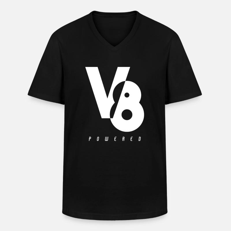 V8 Engine Engine Powered - Men's V-Neck T-Shirt - black