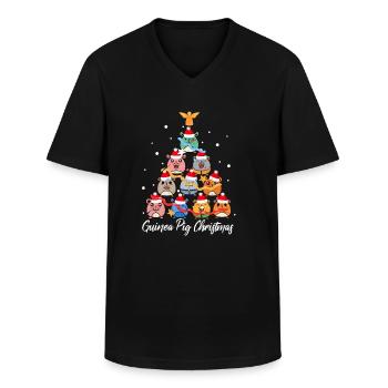 Weihnachten Meerschweinchen Meerschwein Geschenk - Männer-T-Shirt mit V-Ausschnitt - Schwarz - Vorne - AI Model Male 178 dark (178cm)