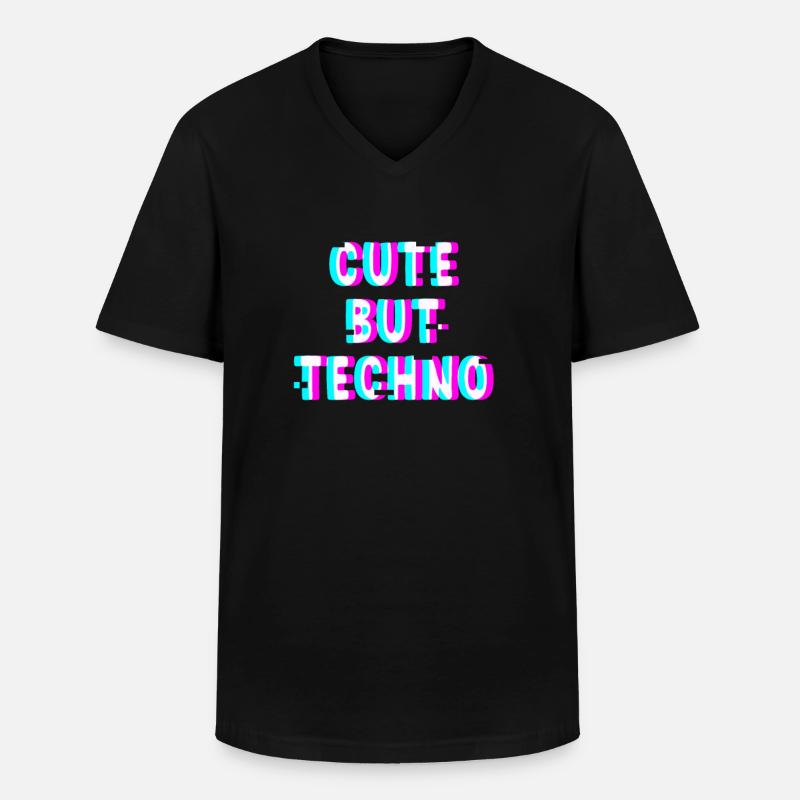 Techno - Männer-T-Shirt mit V-Ausschnitt - Schwarz