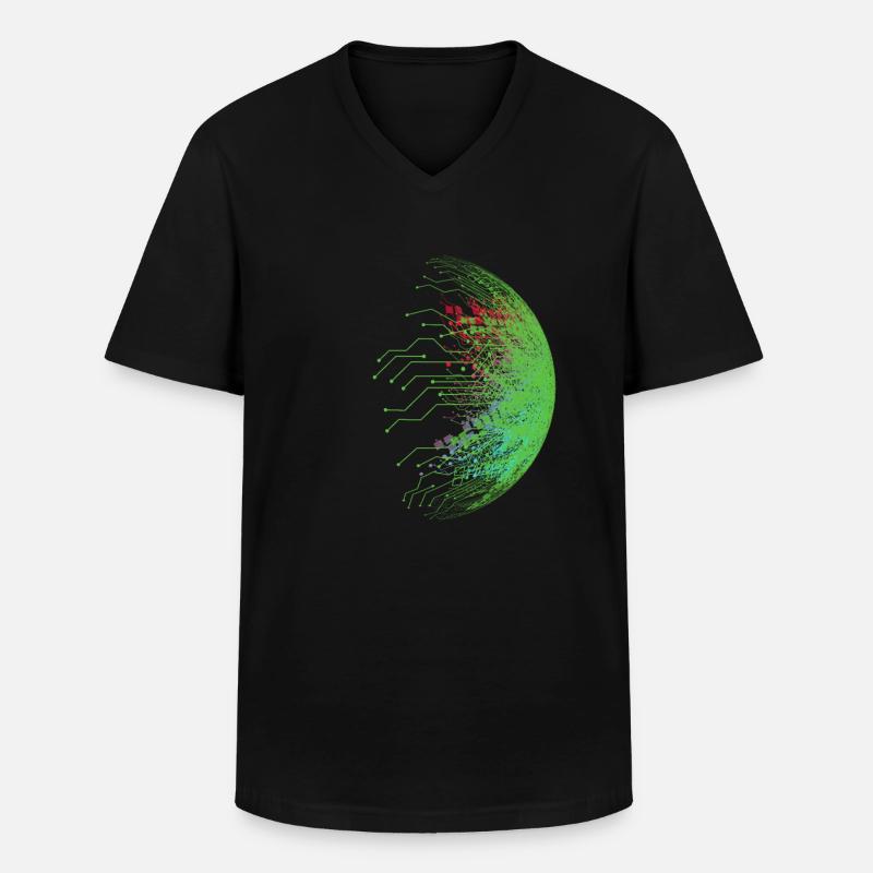 Binary code - Men's V-Neck T-Shirt - black