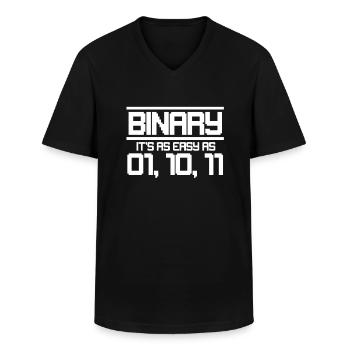 Binär Code - Männer-T-Shirt mit V-Ausschnitt - Schwarz - Vorne - AI Model Male 178 dark (178cm)