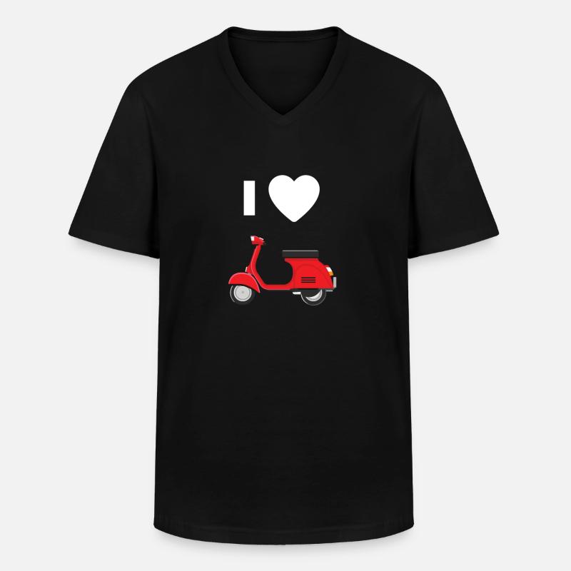 I Love Scooter Roller - Männer-T-Shirt mit V-Ausschnitt - Schwarz