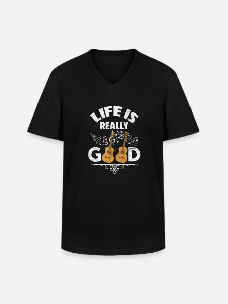 guitar - Men's V-Neck T-Shirt - black