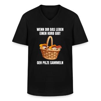 Pilze Sammeln Pilzsammler lustiges Geschenk - Männer-T-Shirt mit V-Ausschnitt - Schwarz - Vorne - AI Model Male 178 dark (178cm)