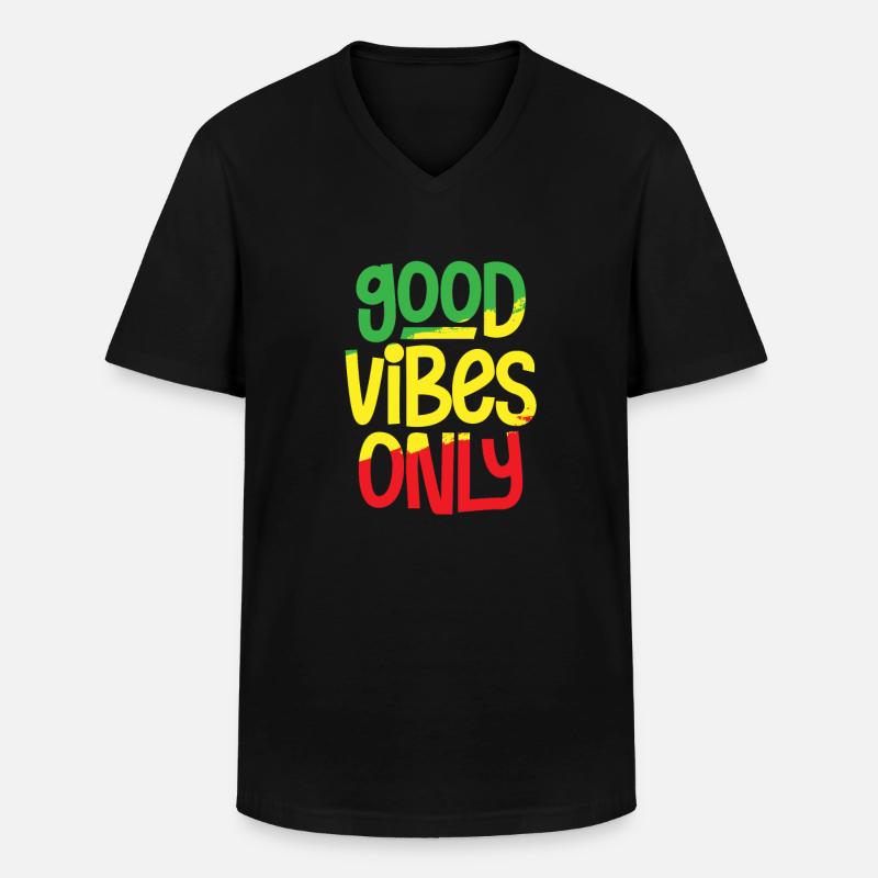 Reggae - Männer-T-Shirt mit V-Ausschnitt - Schwarz