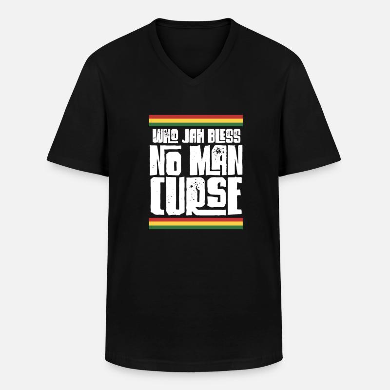 Rasta - Männer-T-Shirt mit V-Ausschnitt - Schwarz