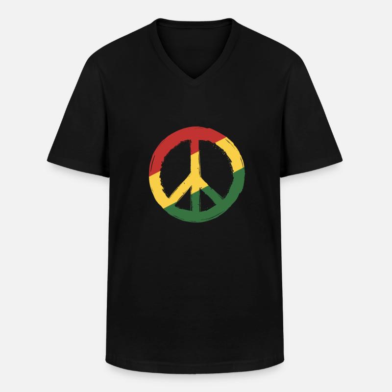 Rasta - Männer-T-Shirt mit V-Ausschnitt - Schwarz