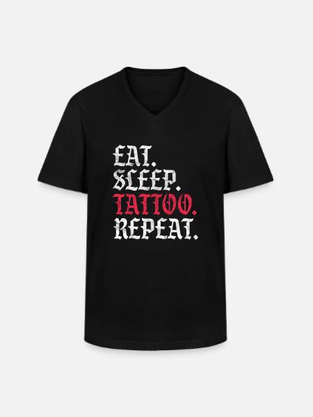 Tattoo tattooed tattoos tattoo gift - Men's V-Neck T-Shirt - black