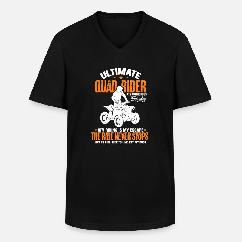 Quad - Männer-T-Shirt mit V-Ausschnitt - Schwarz