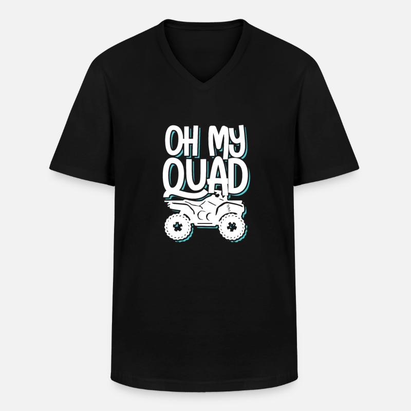 Quad - Männer-T-Shirt mit V-Ausschnitt - Schwarz